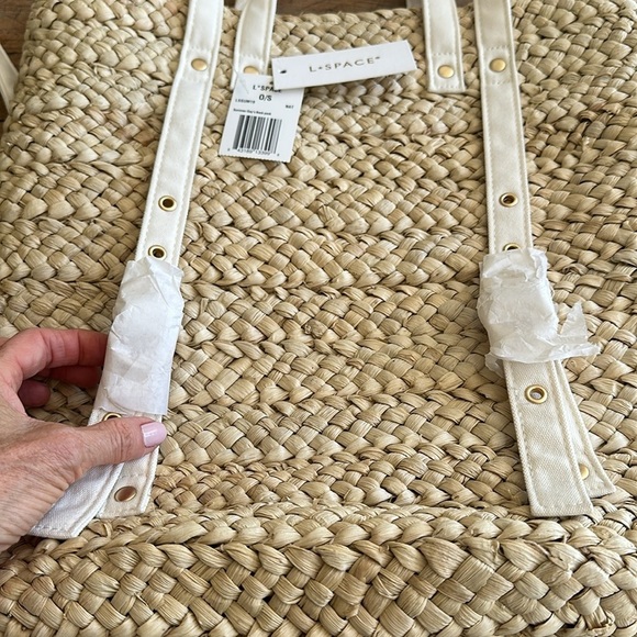 L*Space Summer Days Raffia Backpack Tote – NWT – Luxe Vacation & Resort Style - Picture 9 of 16